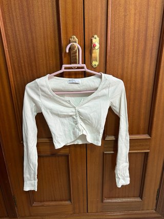 Camiseta Bershka Blanca Talla XS
