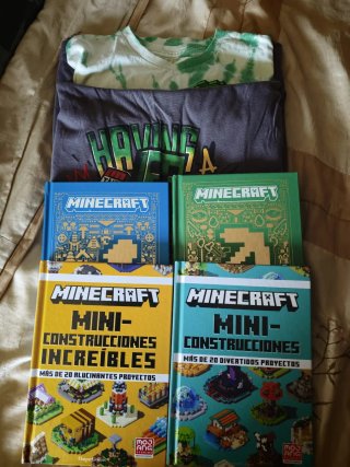 Minecraft lote de libros y ropa