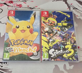 Pokemon Lets go Pikachu y Splatoon 3 para switch