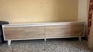 Mueble para TV Blanco y Madera