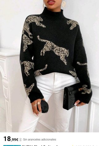 Jersey de punto con estampado animal