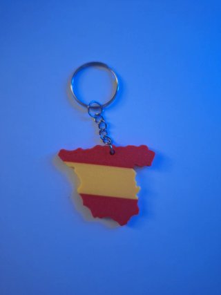 Llavero con forma de mapa de España