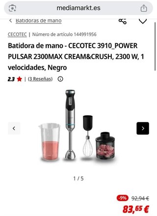 Batidora Cecotec Power Pulsar 2300Max