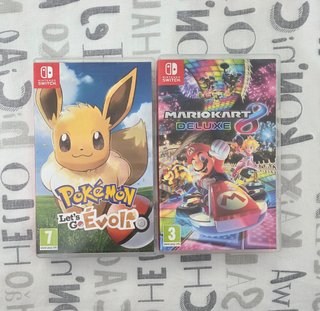 Pokémon Lets go Eevee y Mario Kart 8 para switch