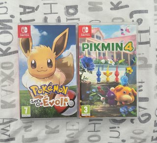 Pokémon Lets go Eevee y Pikmin 4 para switch