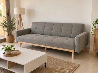 Sofá Gris de Tela.  sofá cama