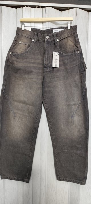 Jeans Barrel Mujer Negro Lavado Talla 40