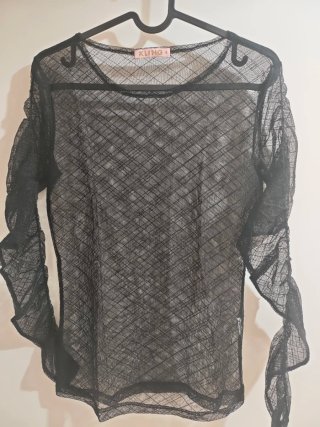 Top Transparente Negro Kling Talla S