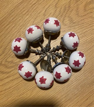 Set de 6 Pomos de Cerámica con Estrellas