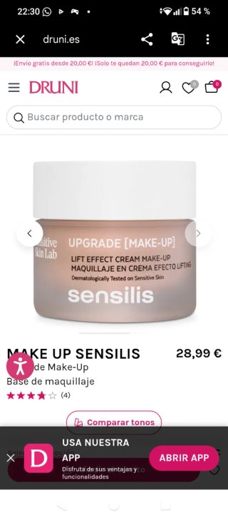 Maquillaje en Crema Sensilis Upgrade