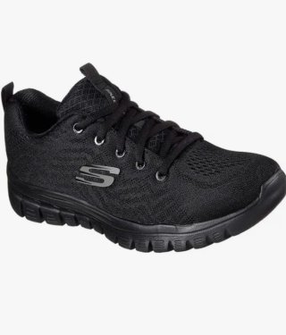 Zapatillas Skechers Negras de Mujer.OFERTA