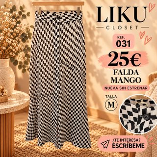 Falda Mango Estampada Talla M