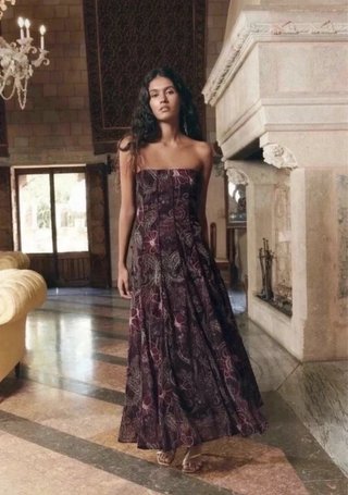 Vestido largo de invitada estampado