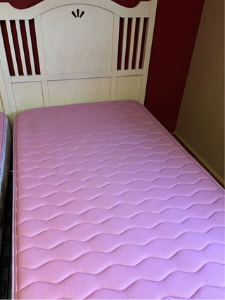 Cama Individual Blanca de Madera