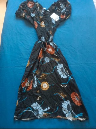 Vestido Largo Estampado Zara