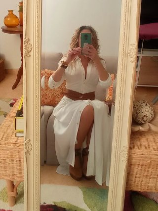 Vestido Blanco, estilo ibicenco.Talla XS