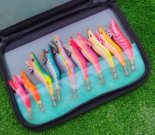 Set de 10 señuelos de pesca Eging, Equipo Pesca