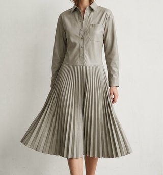 Vestido Midi de Piel Sintética