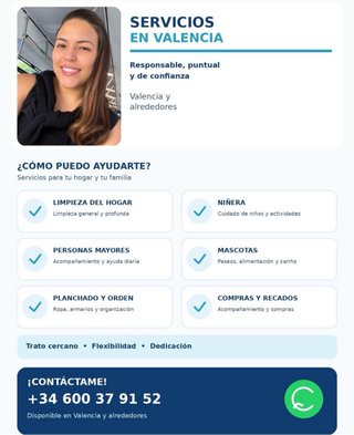 Ofrezco servicios de limpieza, ninera e cuidados.
