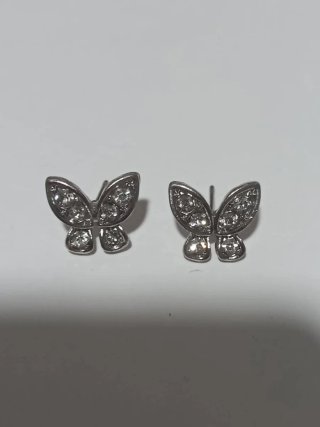 Pendientes de Mariposa Plateados