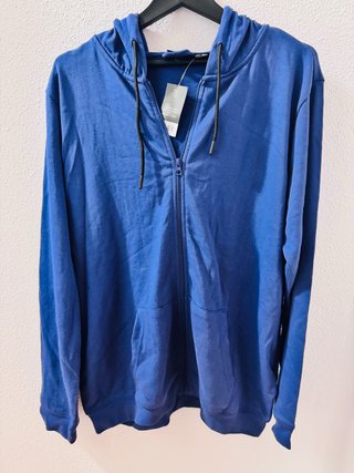 Sudadera con cremallera azul