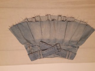 Minifalda Vaquera Plisada Zara Talla S