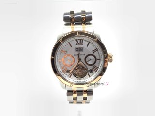 reloj pulsera caballero lanscotte reloj automático tourbillon cronógrafo bicolor
