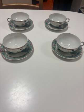 Set de 4 Tazas de Porcelana China Vintage