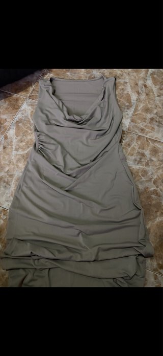 Vestido Beige Drapeado