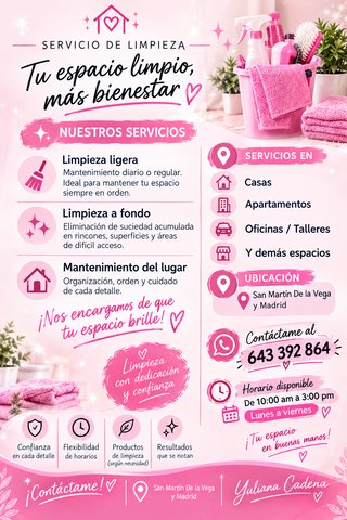 Servicio de limpieza ligera, A fondo y mantenimien