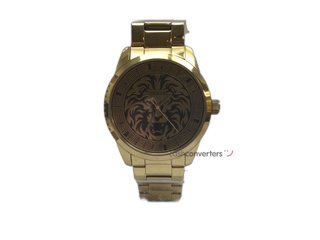 reloj pulsera caballero guess gold lion