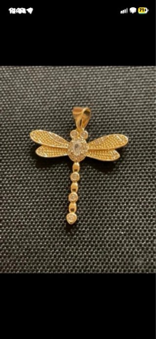 Colgante Libélula Oro Laminado 14k