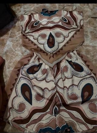 Conjunto de top y pantalón corto estampado