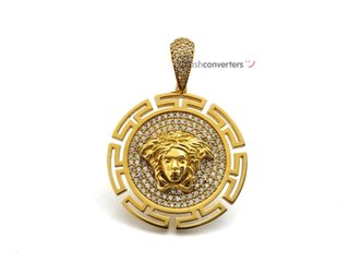 colgante oro 18k con piedra con circonita