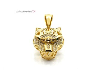 medallon oro 18k con piedra con circonita