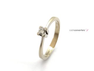 anillo oro 18k con piedra con diamante