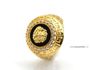 sello oro 18k con piedra con circonita