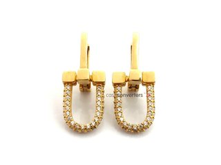 pendientes oro 18k con piedra con circonita