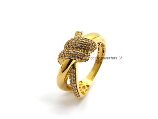 sortija oro 18k con piedra con circonita