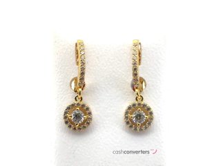 pendientes oro 18k con circonita