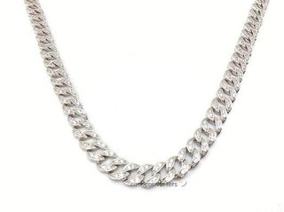 cadena plata 925mm con piedra con circonita 19.5cm