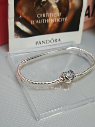 Pulsera Pandora con Cierre de Corazón 19 cm