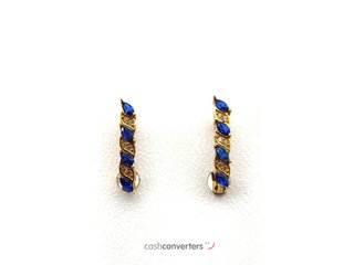 pendientes oro 18k con piedra con circonita