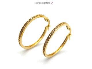argollas oro 18k con piedra con circonita