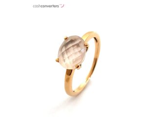sortija oro 18k con piedra con cuarzo