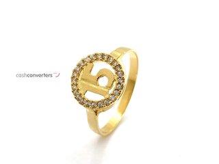 sortija oro 18k con piedra con circonita