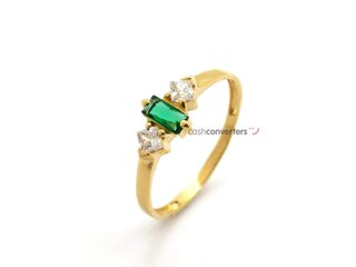 anillo oro 18k con piedra con circonita