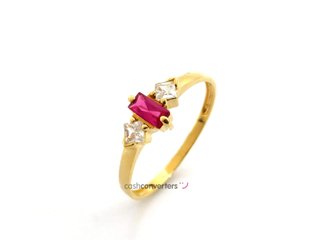 anillo oro 18k con piedra con circonita
