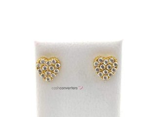 pendientes oro 18k con piedra con circonita