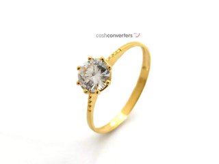 sortija oro 18k con piedra con circonita